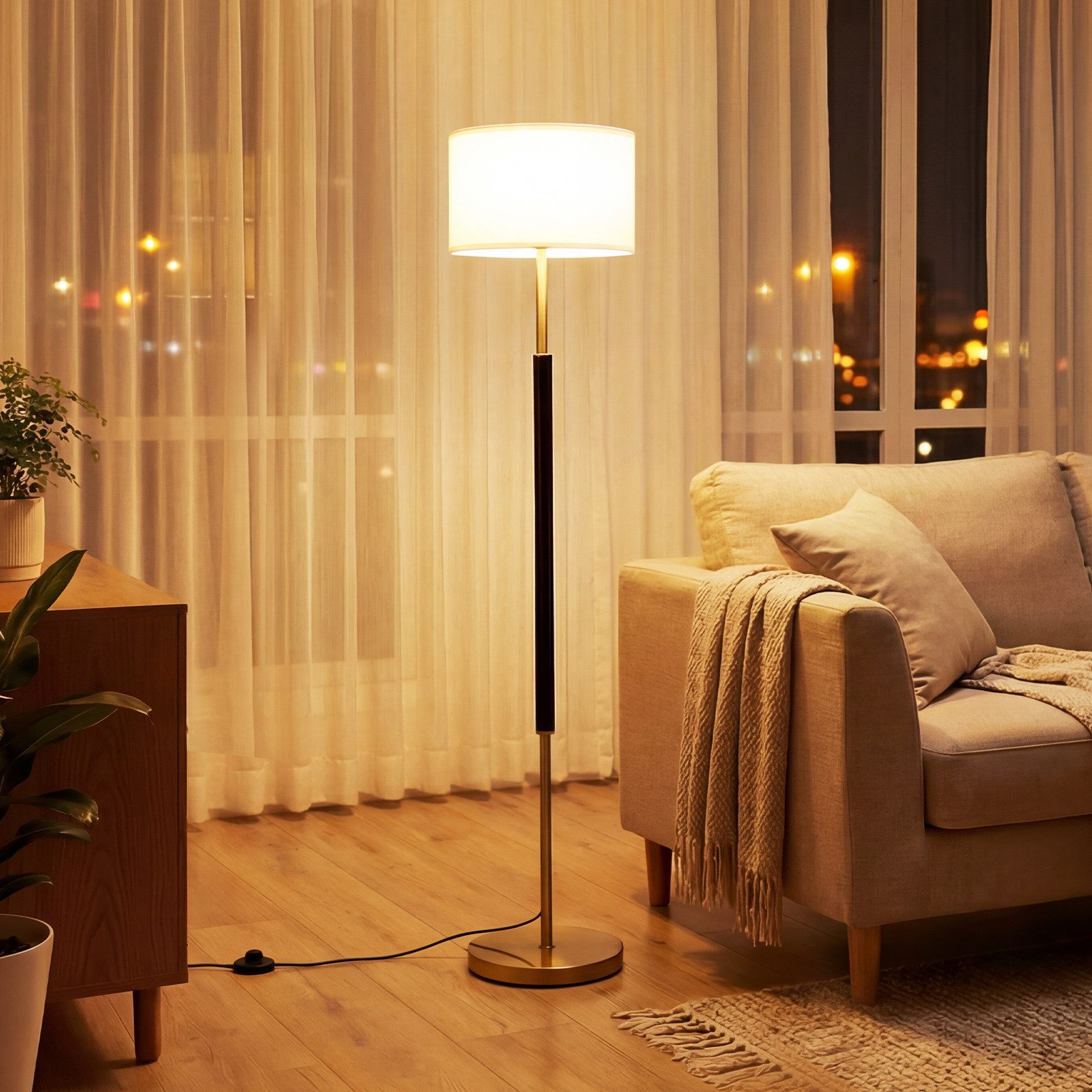 COSTWAY Stehlampe, Stehleuchte wohnzimmer, Standleuchte outdoor