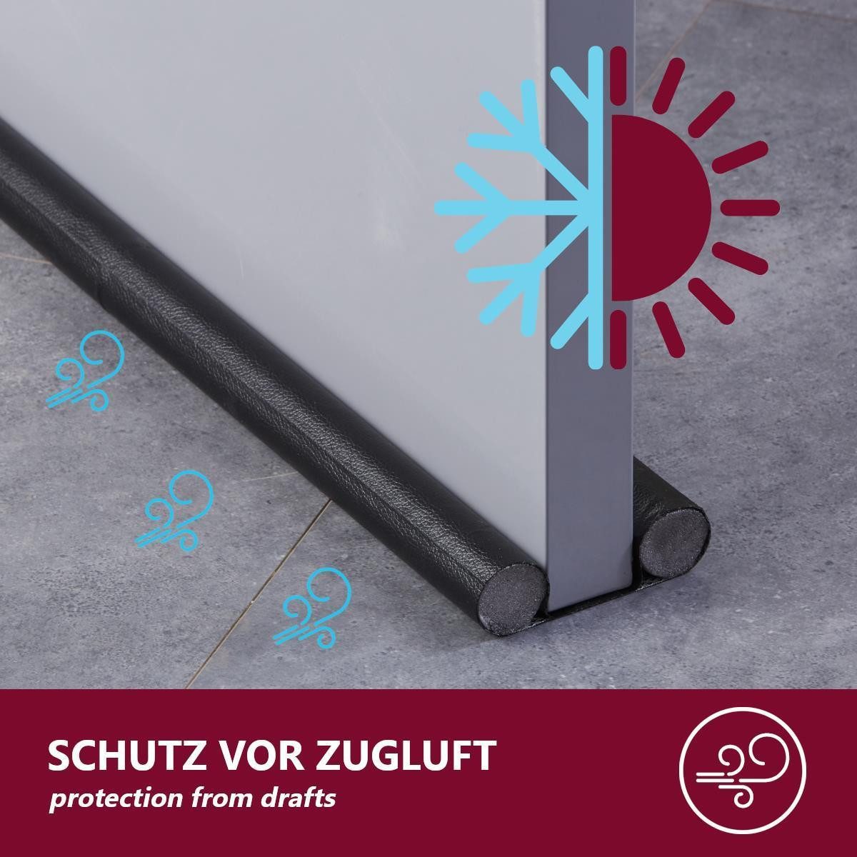 HOOZ Zugluftstopper für Türen, PU Leder Türdichtung, Türdichtung Luftzugstopper, Packung, 1-tlg., Platzsparend verpackt