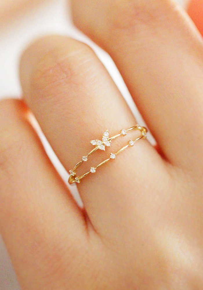 Bild von Color Design Fingerring Damen Ringe SMK-15K (925 Silber Schmetterling mit Zirkonia), Größen verstellbar, inkl. Geschenkbeutel