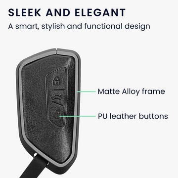 kwmobile Schlüsseltasche Hülle für VW Golf 8 3-Tasten Autoschlüssel (1-tlg), Schlüsselhülle - Autoschlüssel Schutzhülle mit Schlüsselanhänger