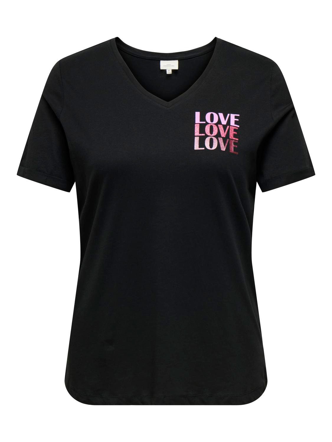 ONLY CARMAKOMA Kurzarmshirt CARBEA LIFE SS V-NECK TEE Baumwolle, regular fit