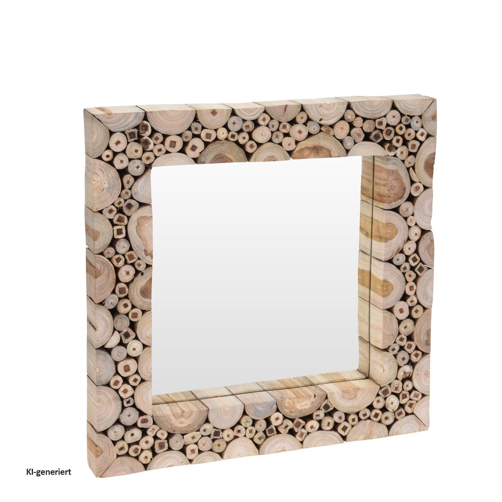 Koopman Wandspiegel Wandspiegel mit Teak Holz Rahmen (Stück, 1-St., 1 Wandspiegel)
