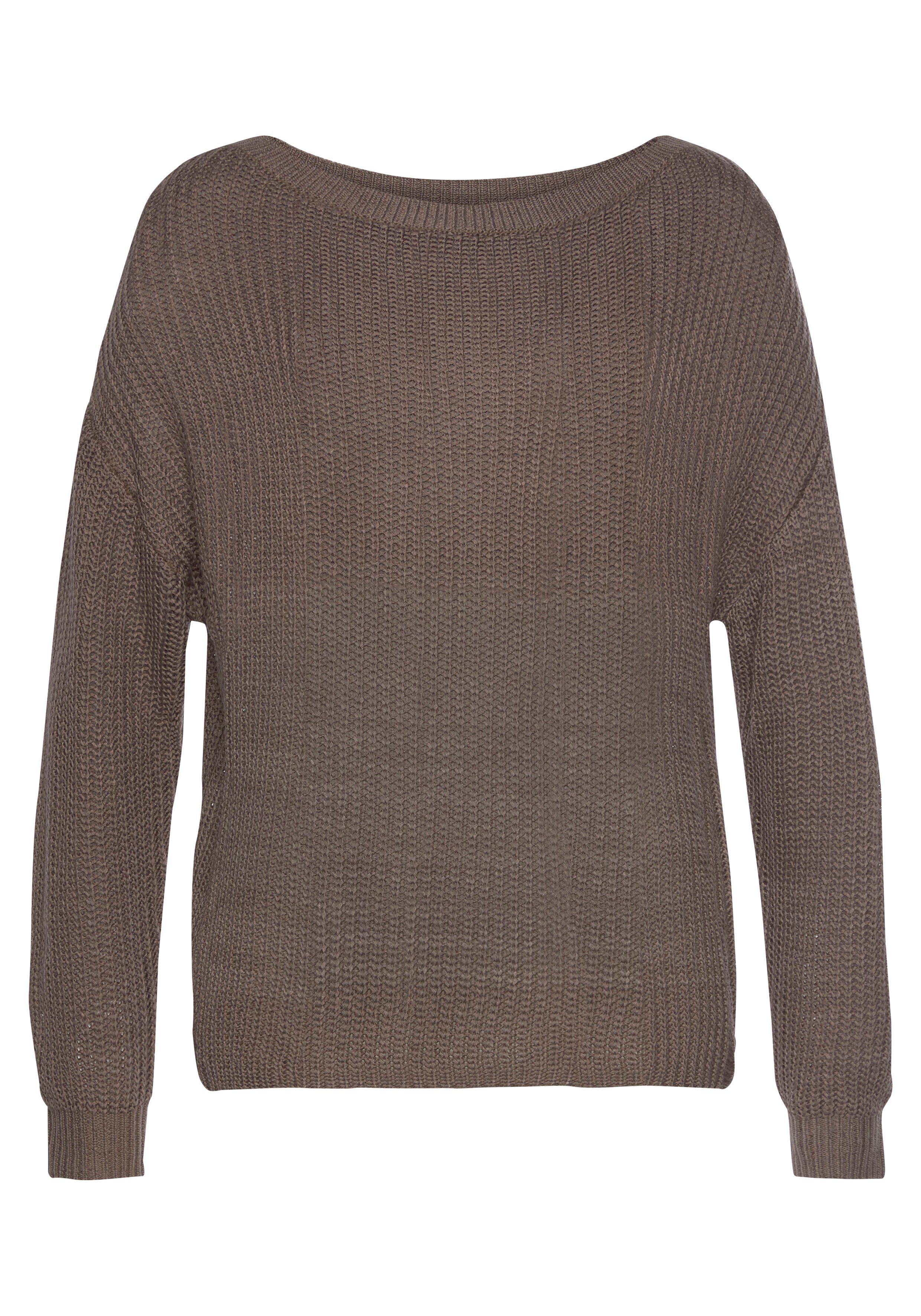 überschnittenen mit LASCANA Schultern Strickpullover