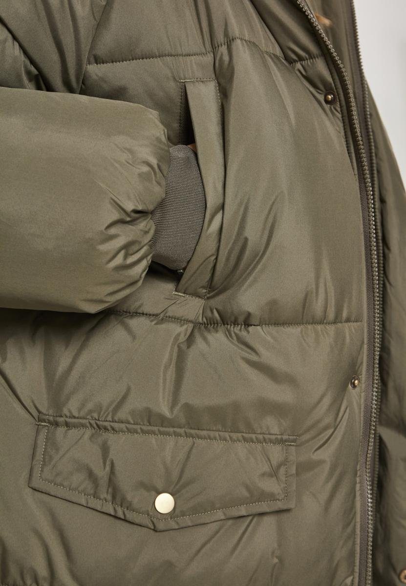 URBAN Oversize Puffer Outdoorjacke Damen CLASSICS Coat Ladies darkolive/beige (1-St) Fur Faux
