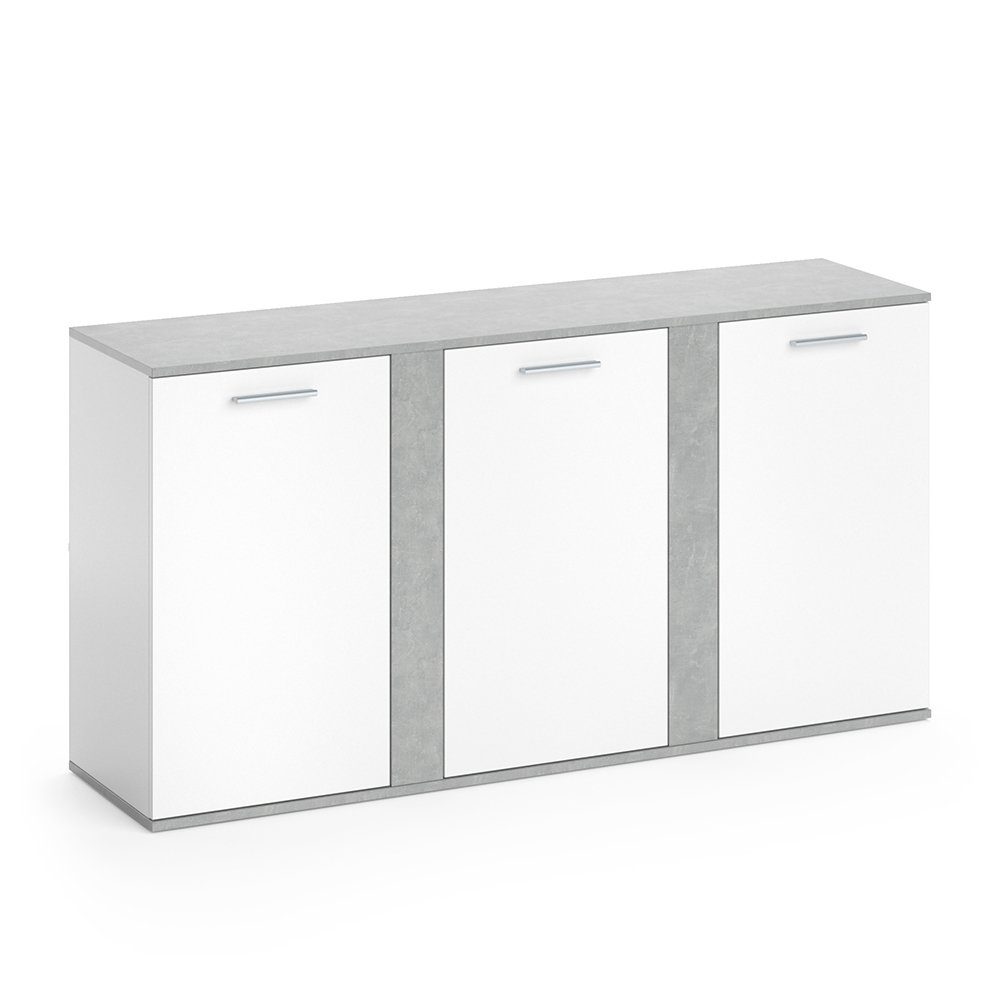 Vicco Highboard Novelli, Weiß/Beton, 155 x günstig online kaufen