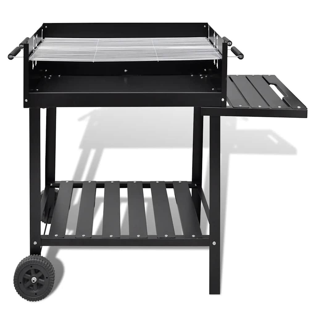 vidaXL Grillkamin BBQ Grill Säulengrill Standgrill Kohlegrill Barbeque mit 2 Rädern