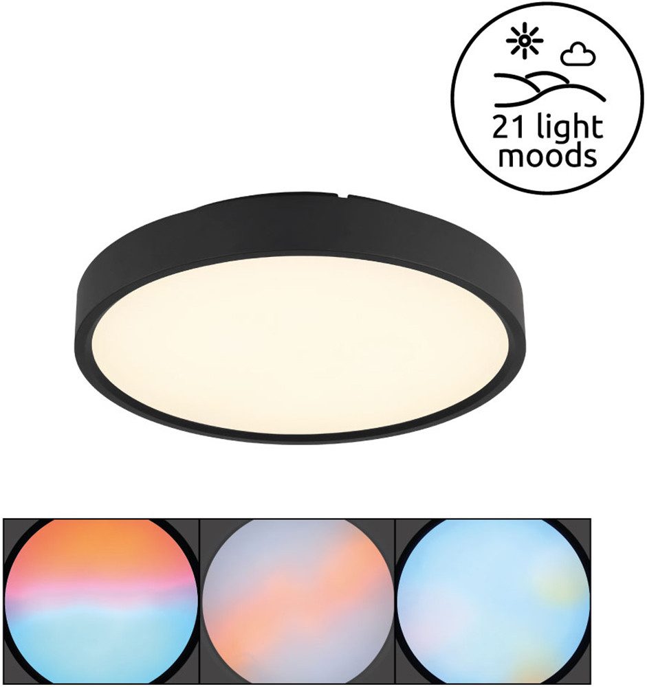 GLOBO LIGHTING Deckenleuchte JESS, LED fest integriert, Smarte Deckenleuchte, dimmbar, App-Steuerung, vielseitig