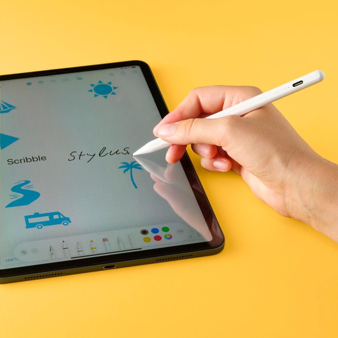 Hama Eingabestift Aktiver Eingabestift für Apple iPad mit Scribble-Funktion, Touchscreen