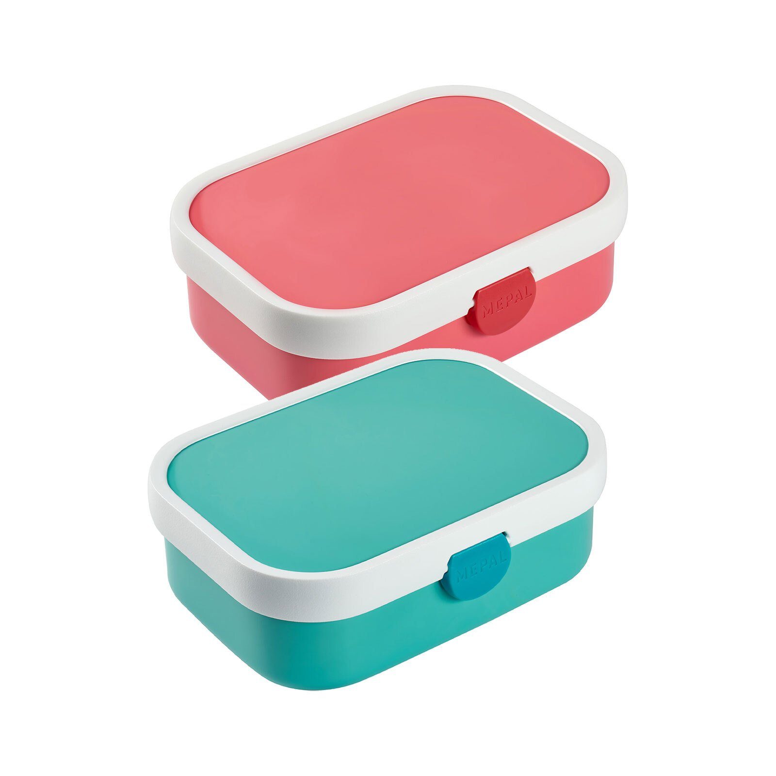 Mepal Lunchbox Campus Brotdosen mit Einsatz 700 ml 2er Set, Acrylnitril-Butadien-Styrol (ABS), (2-tlg), Spülmaschinengeeignet Türkis & Pink | Lunchboxen