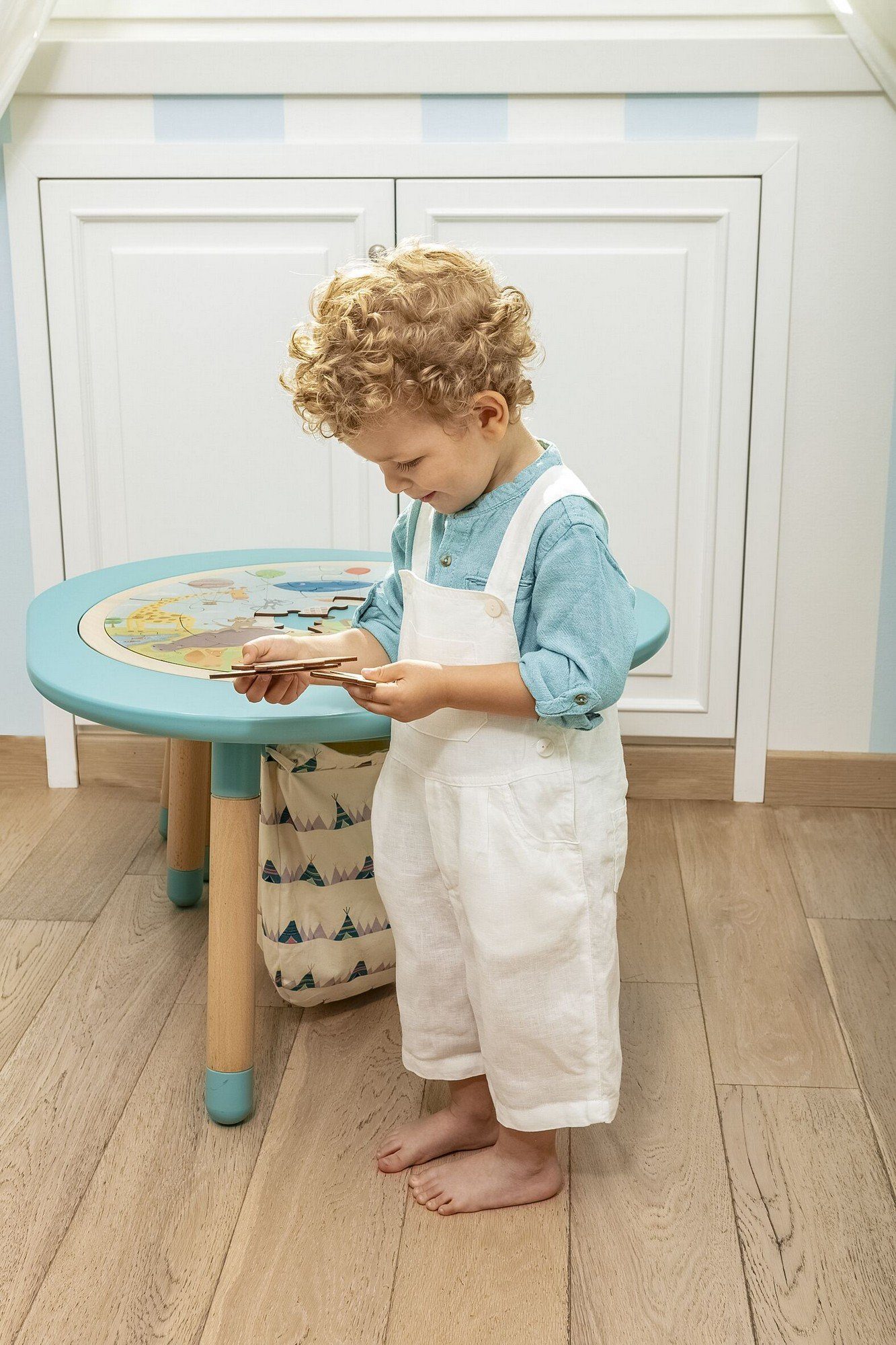 Stokke Aufbewahrungstasche MuTable™ Spielzeugbeutel aus weicher Baumwolle, passend für den MuTable Spieltisch