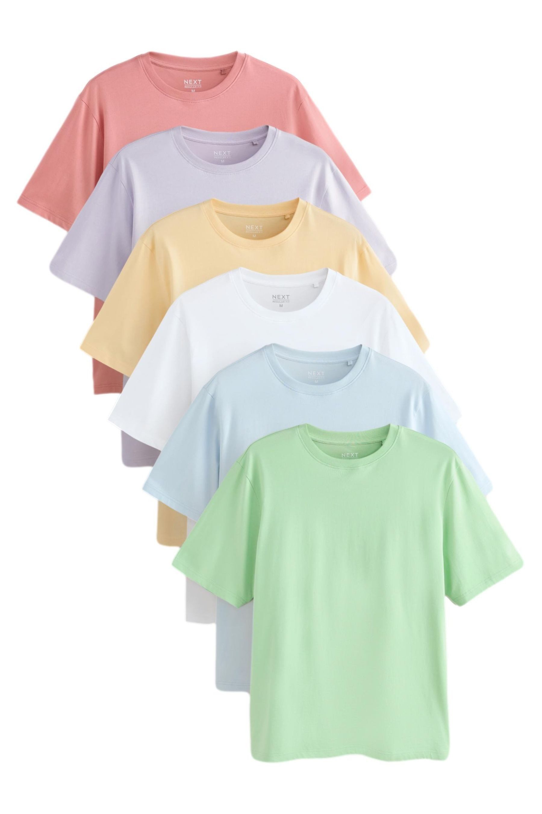 Next T-Shirt Essential Regular Fit T-Shirts, 6er-Pack (6-tlg)
