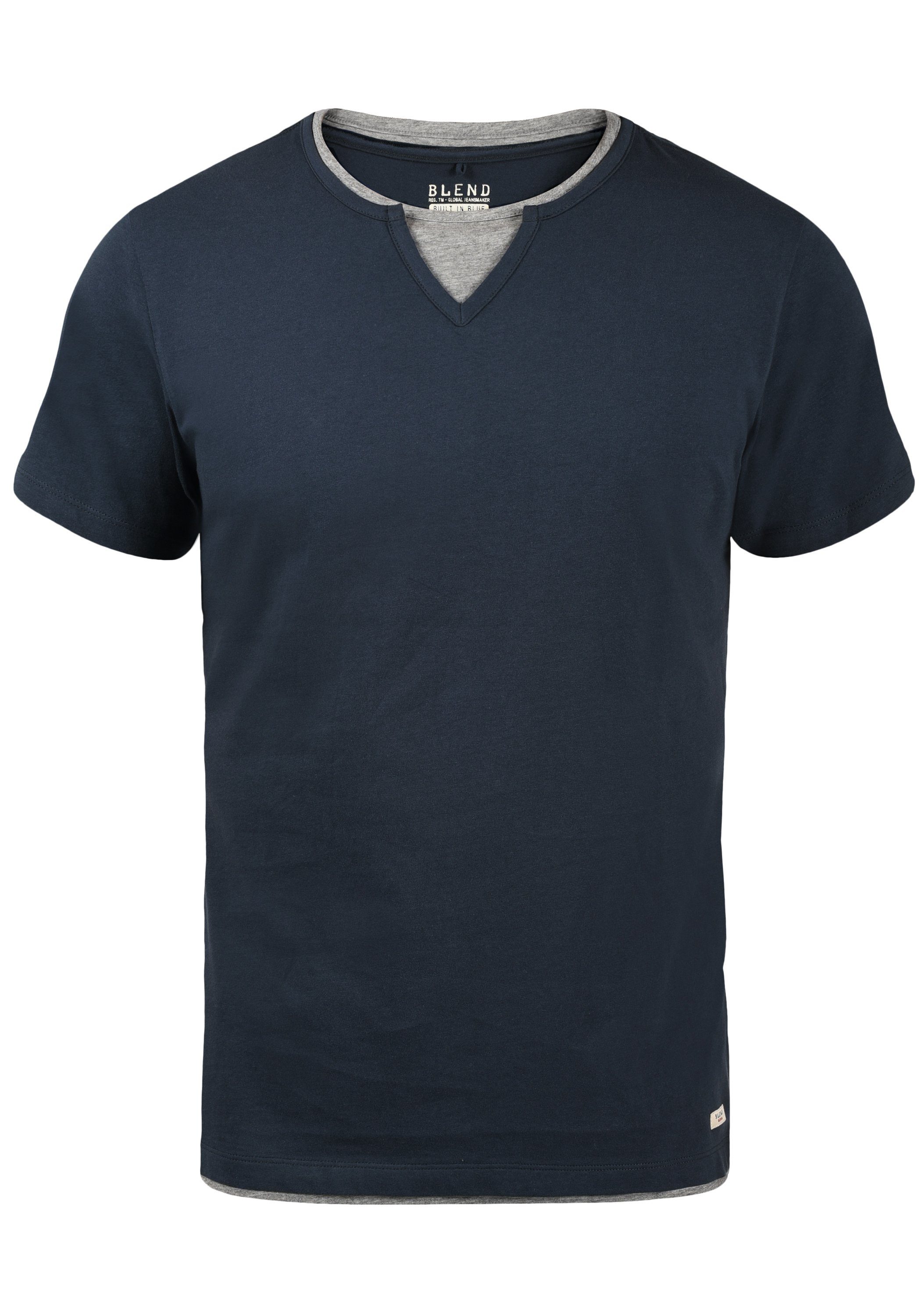 Blend T-Shirt BHLeonis (1-tlg) T-Shirt in Double-Layer-Optik