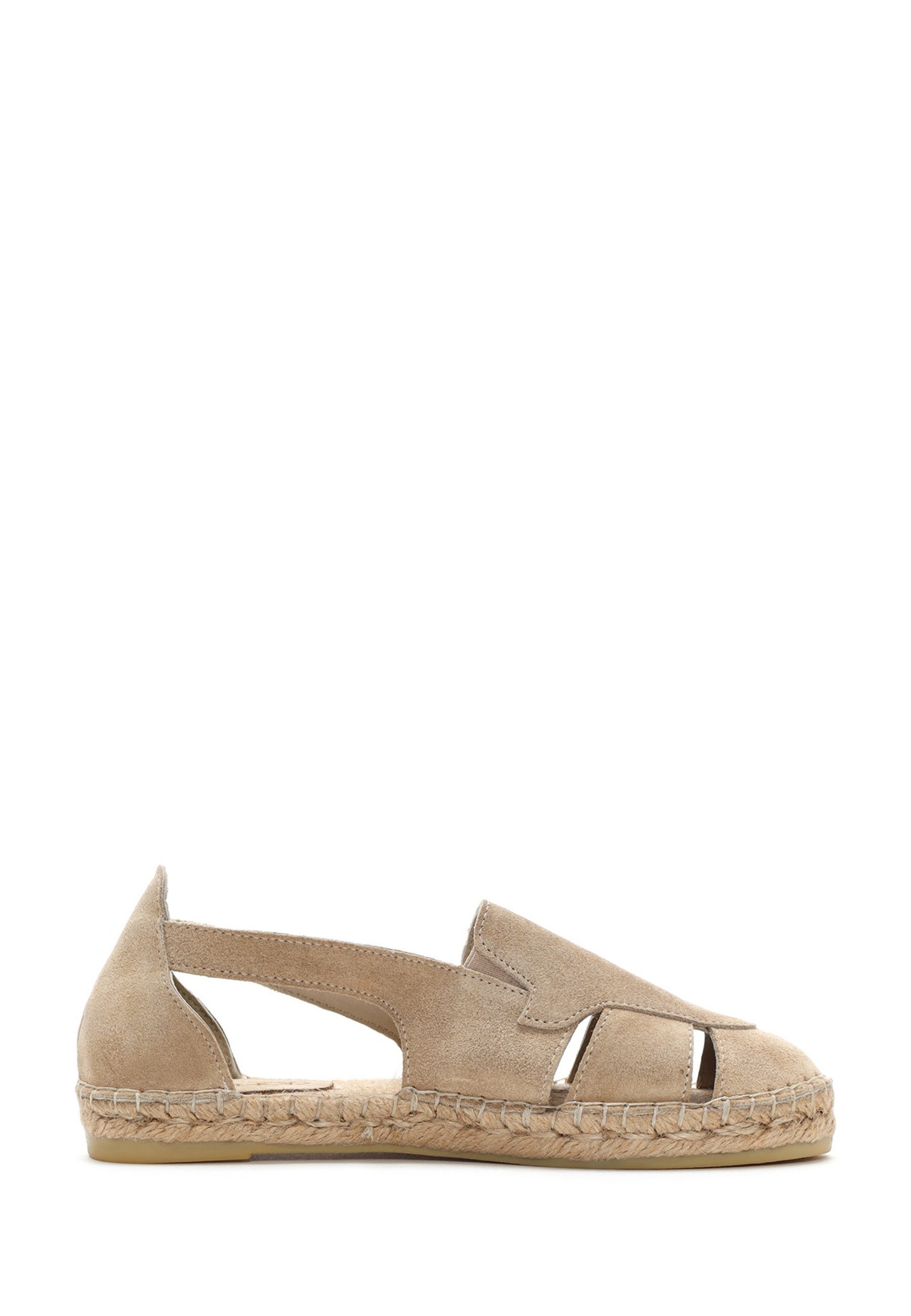Derimod Wildleder Sandalen Espadrille Lederfutter, TPU Sohle, Absatz 2 cm