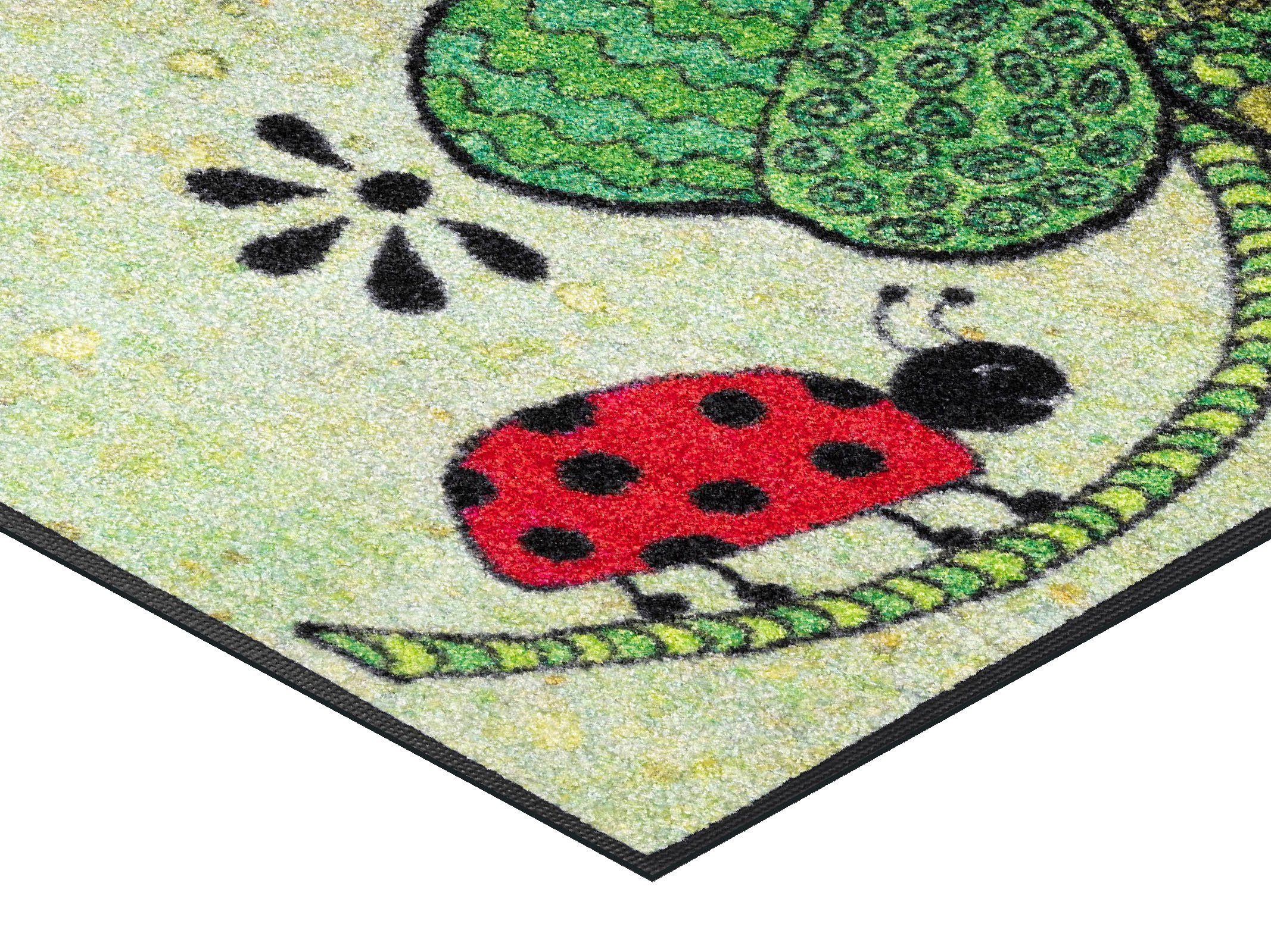 Fußmatte Glück auf 7 mm, Höhe: Kleeblatt, wash+dry waschbar grün rutschhemmend, Schmutzfangmatte, rechteckig, by Kleen-Tex, Motiv allen Wegen