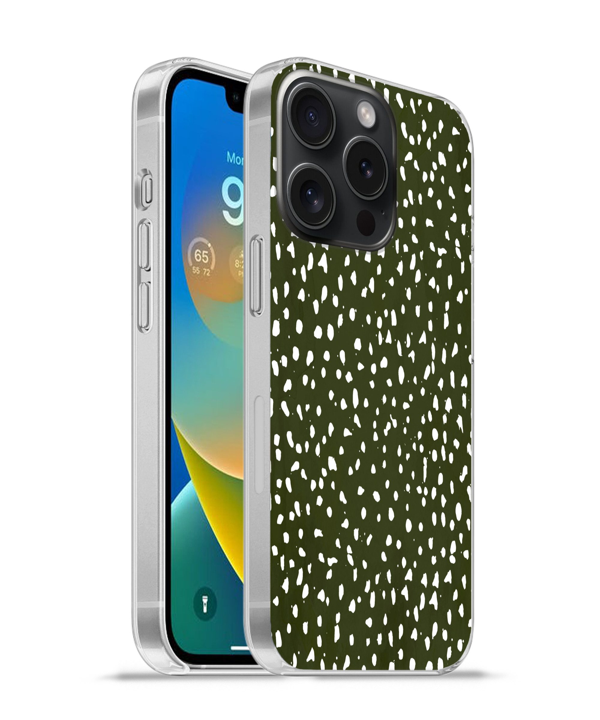 Handyhülle für Apple iPhone 15 Pro Polka dots - Weiß - Schwarz