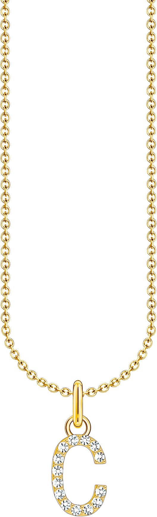 THOMAS SABO Kette mit Anhänger Buchstabe, KE2240 - KE2265-051-14-L45V, KE2240 - KE2265-414-14-L45V, mit Zirkonia (synth)