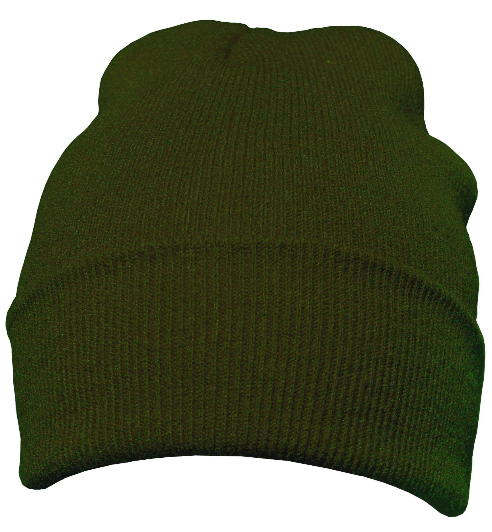 mit klassisches (Packung, Beanie Design, Beanie olive Mütze DonDon Wintermütze, Krempe 1-St)