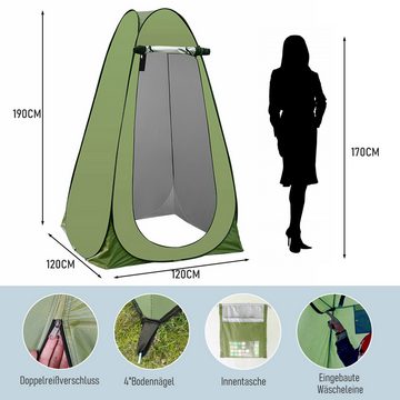 CALIYO Faltzelt Pop-Up-Zelt, Outdoorzelt, Umkleidezelt, Tragetasche mit Reißverschluss, Personen: 1, Sichtschutz für Outdoor, Camping, Angeln, Strand, Dusche, Toilette