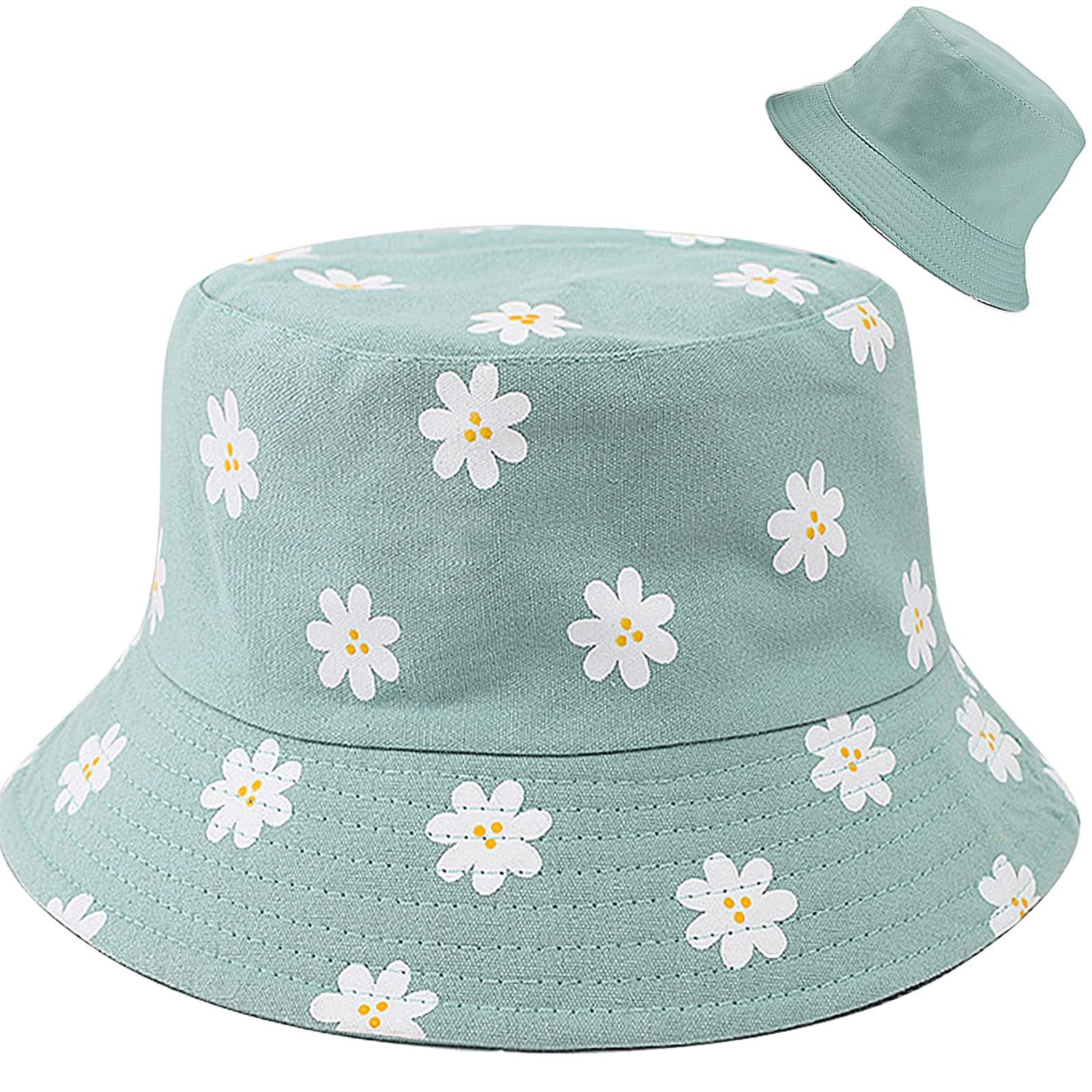 FOUORTUNATE-BEE Fischerhut Reversibel Fischerhut Anglerhut Sonnenhut Für Damen Mädchen 56-58cm