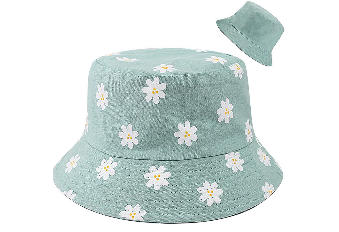 FOUORTUNATE-BEE Fischerhut Reversibel Fischerhut Anglerhut Sonnenhut Für Damen Mädchen 56-58cm