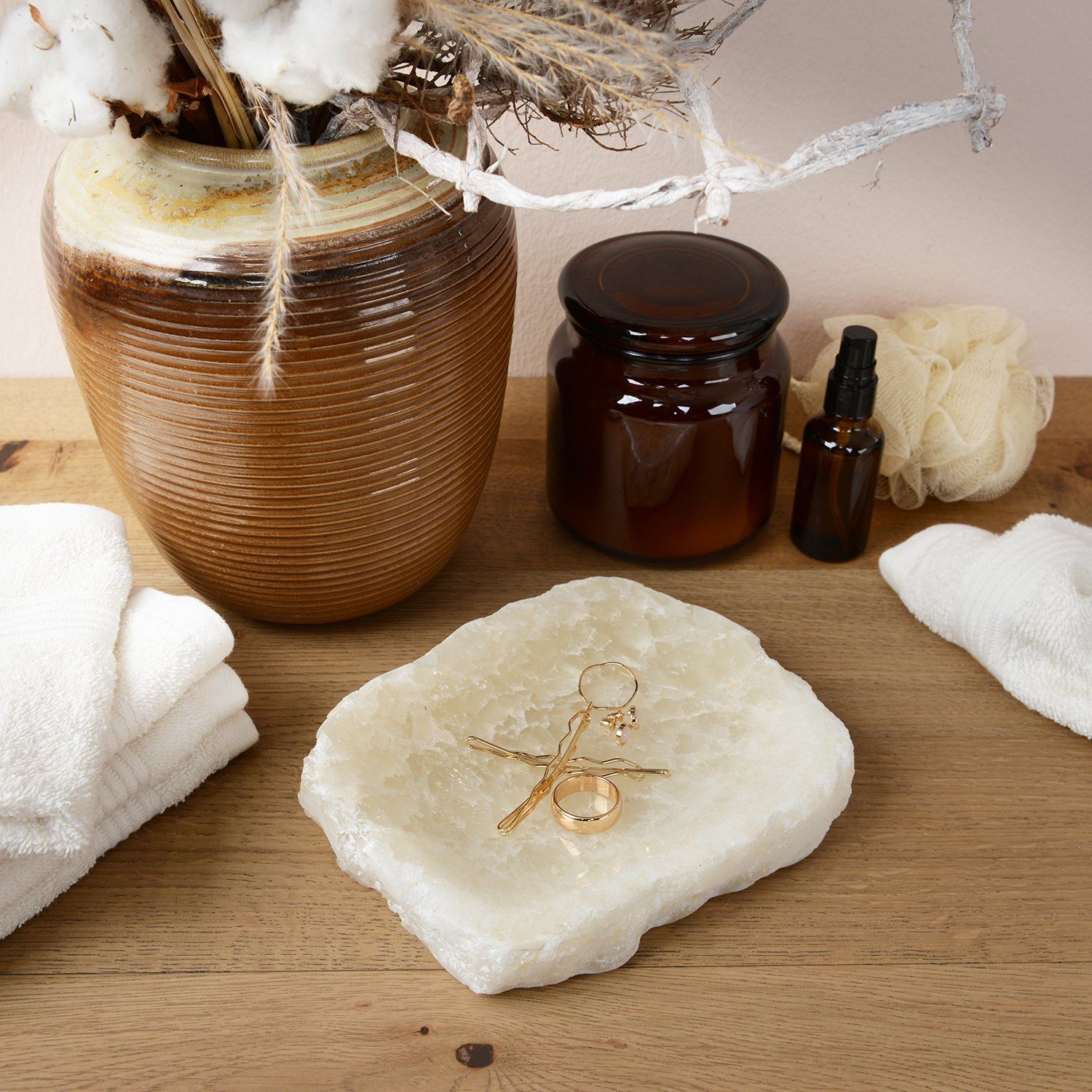 wohnfreuden Dekoschale Onyxmarmor Schale 23 cm creme eckig, 2402 günstig online kaufen