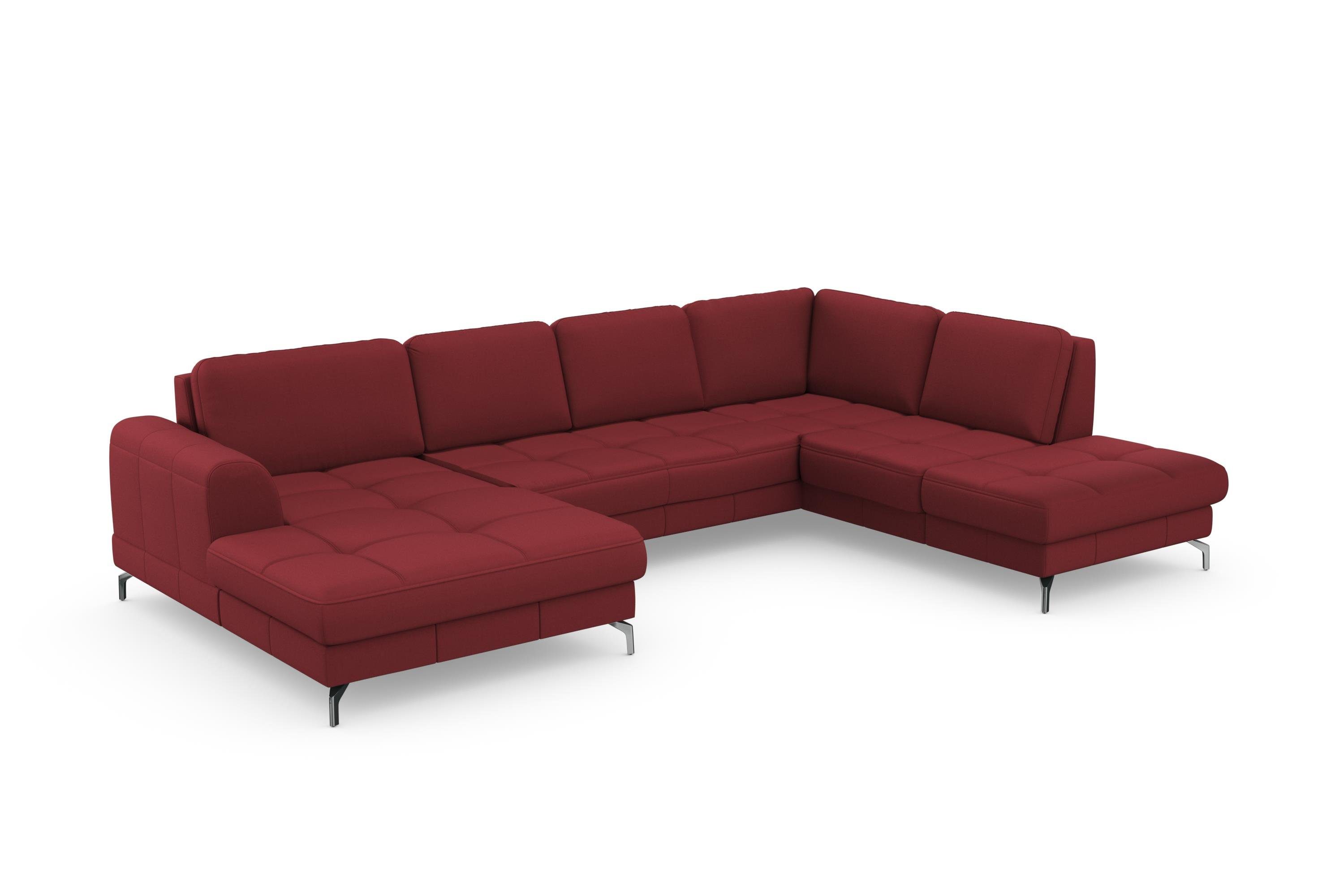 sit&more Wohnlandschaft Bendigo U-Form, inklusive Sitztiefenverstellung, Bodenfreiheit 12 cm, in 2 Fußfarben