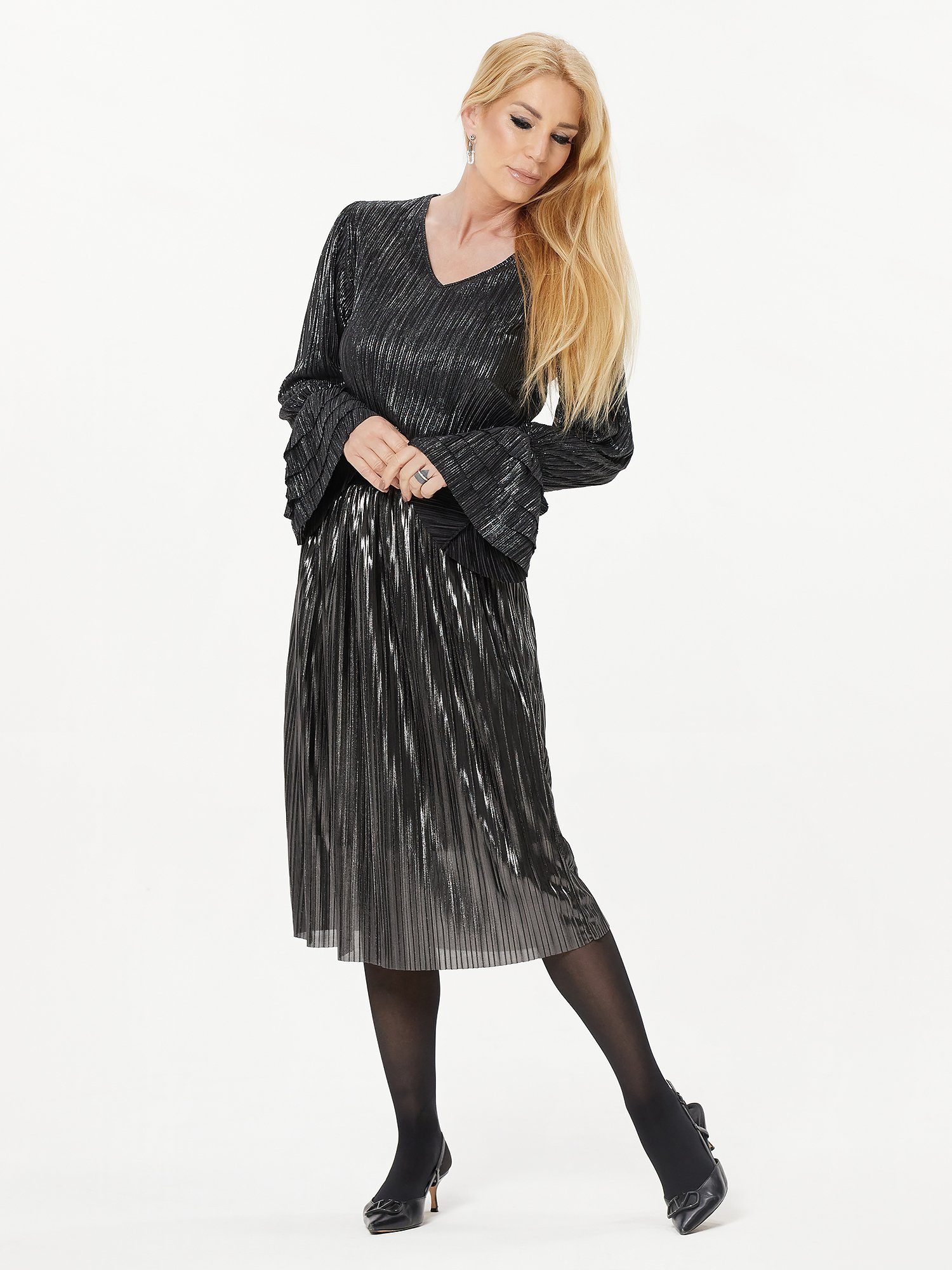 Sarah Kern Plisseerock Midirock figurumspielend mit Plissee für besondere A günstig online kaufen