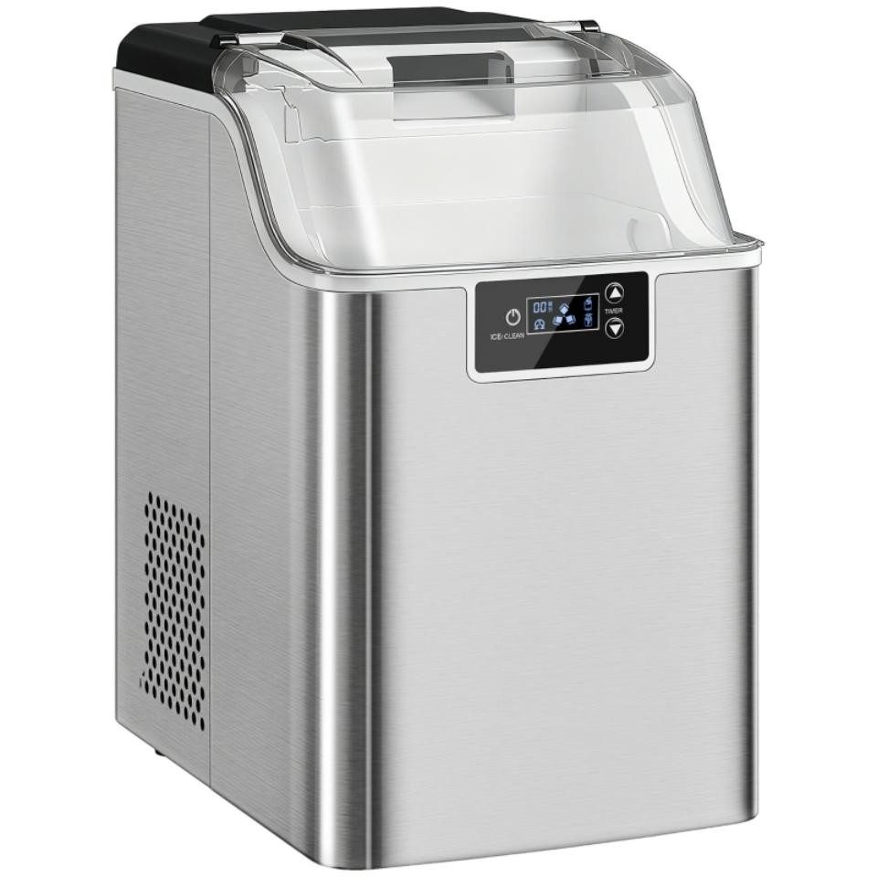 Flieks Eiswürfelmaschine, Eiswürfelspender, Ice-Maker, 20kg/24h, mit 2,1 L Wassertank