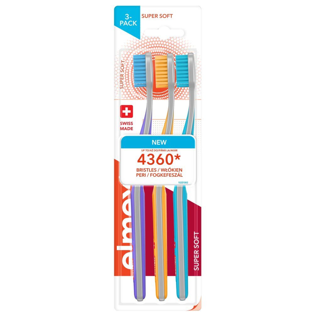 elmex Zahnbürste Toothbrush Super Soft Multipack 3 pcs