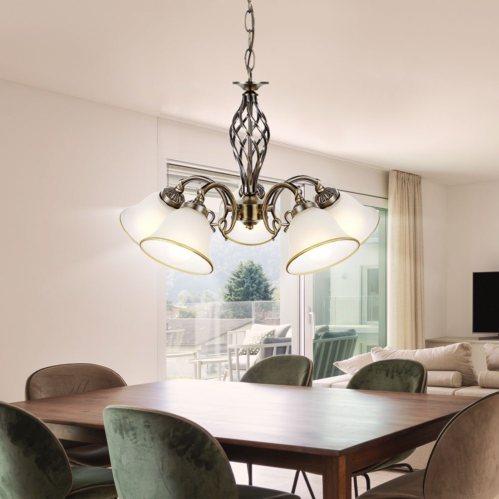 GLOBO LIGHTING Kronleuchter, Leuchtmittel nicht inklusive, Hängelampe Kronleuchter Hängeleuchte Glasleuchte Esszimmer Lampe