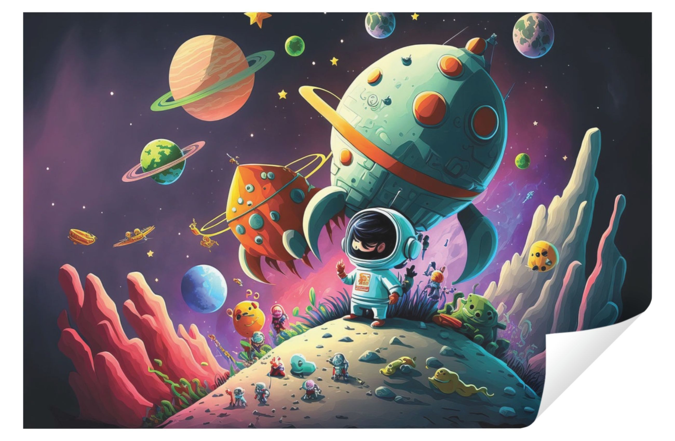 Wallarena Fototapete Kinderzimmer Jungen Mädchen Kosmos Vlies Tapete Vliestapete, Glatt, Galaxy, Kinder, Tapete inklusive Kleister Vliestapete Motivtapete