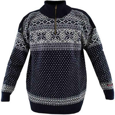 HomeOfSocks Норвезькі светри Пуловери In Norwegischem Strick Design 100% Wolle Rollkragenpullover Reißver Fleecekragen