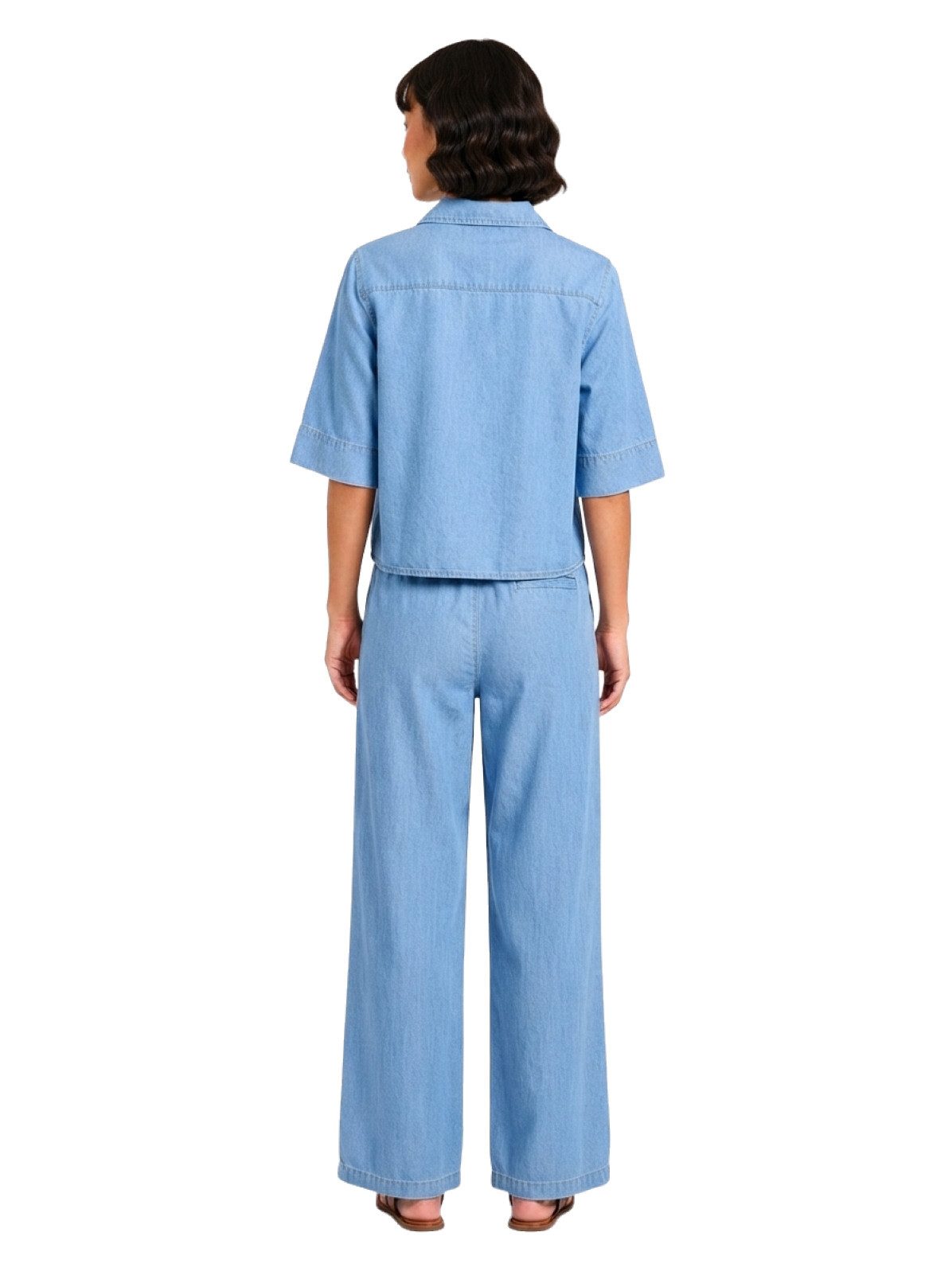 PfauGermany Palazzohose HIGH LOW DENIM SET 2PSC. Hembluse+Wide-Leg DenimHose – Bild 2 von 3