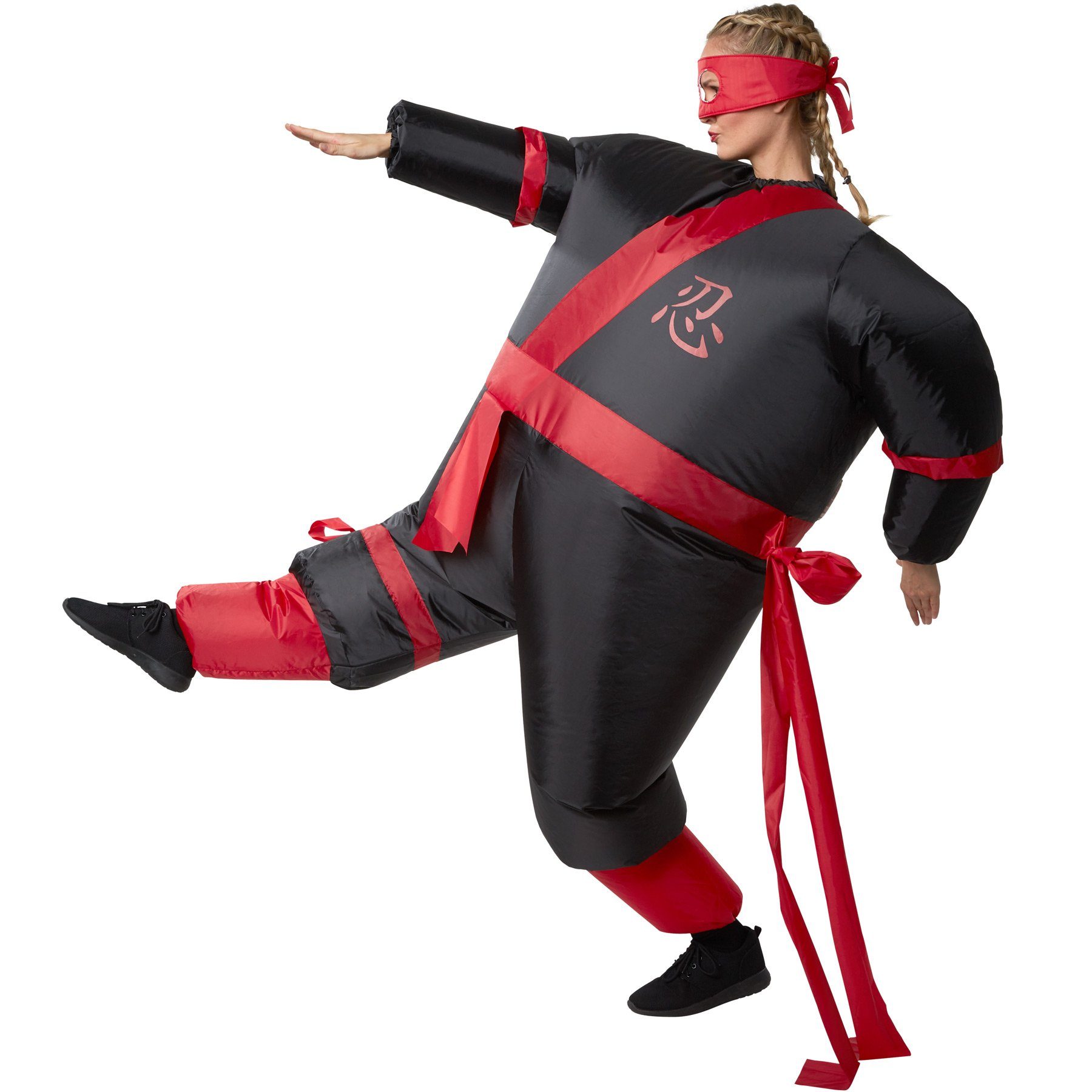 dressforfun Kostüm Aufblasbares Kostüm Ninja, Aufblasbares Kostüm mit Maske