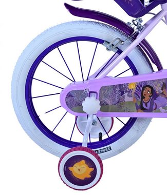 Volare Kinderfahrrad Disney Wish in lila, 16 Zoll, (1-tlg), Kettenschutz, höhenverstellbarer Sattel und Lenker, Puppensitz