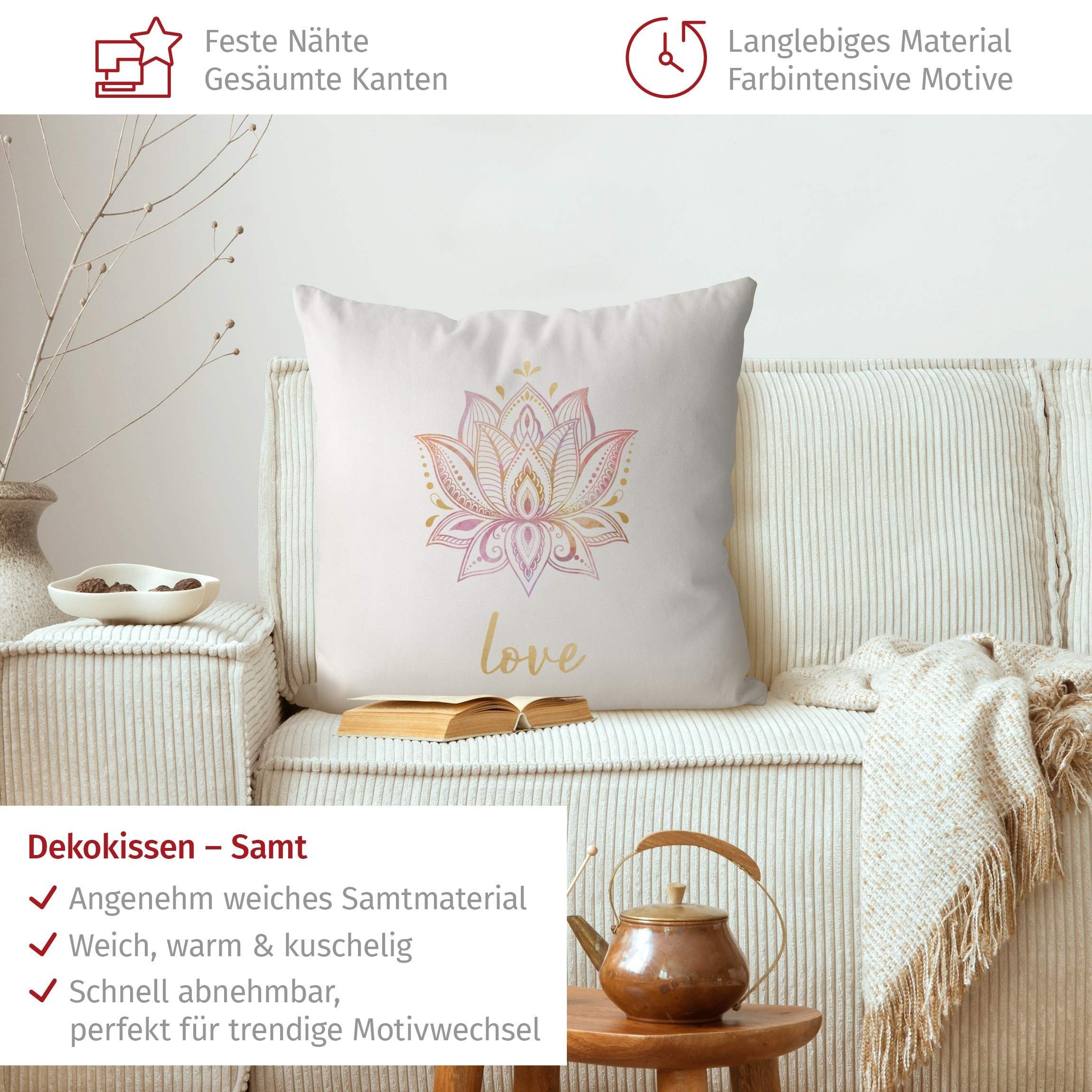 Bilderdepot24 Dekokissen drinnen Kissenhülle/ Sofakissen/ Zierkissen Kissenhülle gold Sprüche O, Bezug mit / ohne Füllung Zierkissen Outdoor Sofa Bett