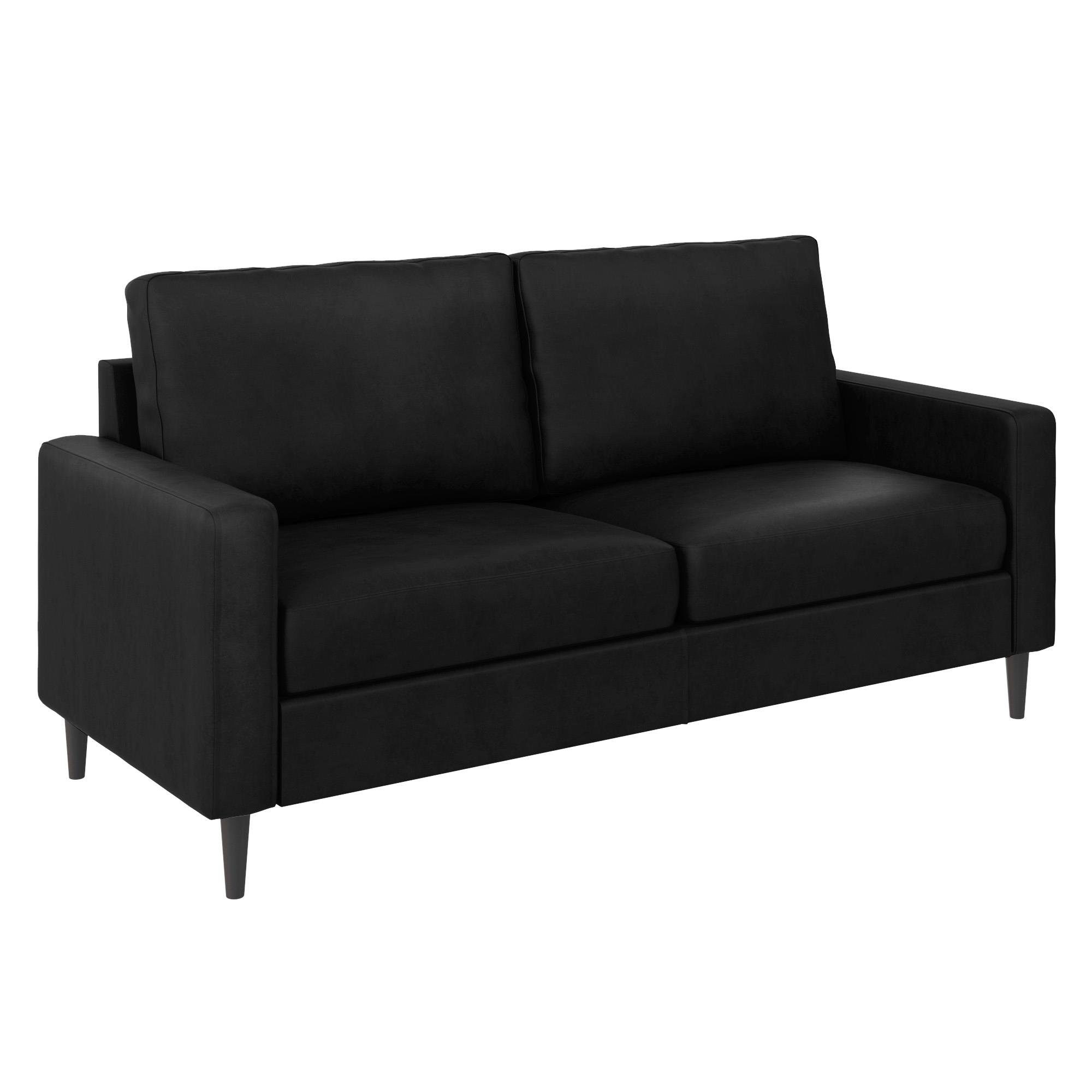 Bezug Sofa schwarz Lederoptik, cm Couch, in 183 Länge 3-Sitzer, Wainwright, loft24