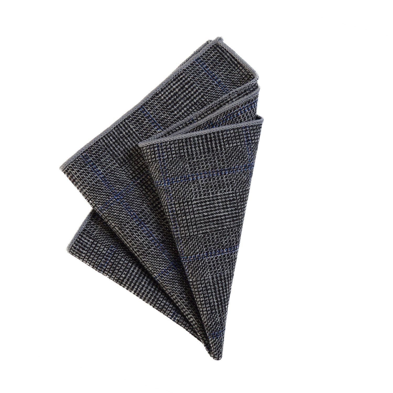 DonDon Einstecktuch DonDon Herren Einstecktuch Taschentuch 23 x 23 cm Baumwolle Tweed, (Packung, 1-St), zum Falten, kariert, Tweed-Look blau-schwarz-grau