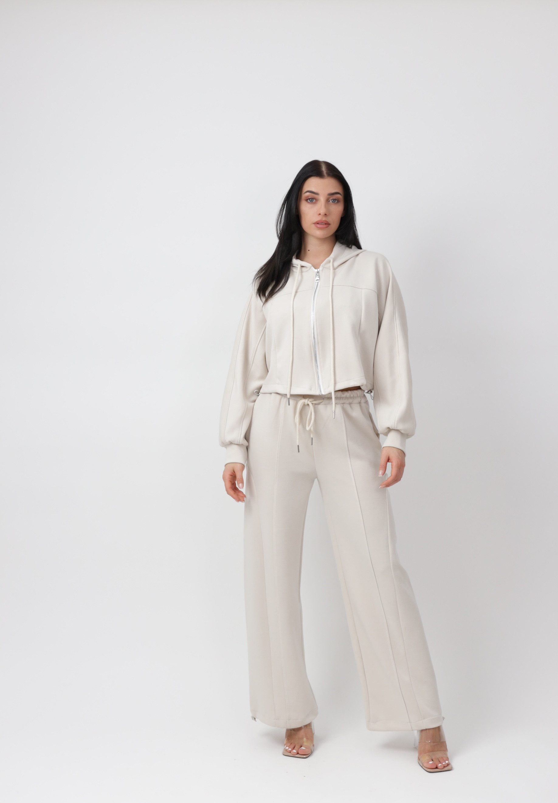 Elara Sportanzug — Damen 2-Teiler Set mit Hoodie & Wide Leg Hose