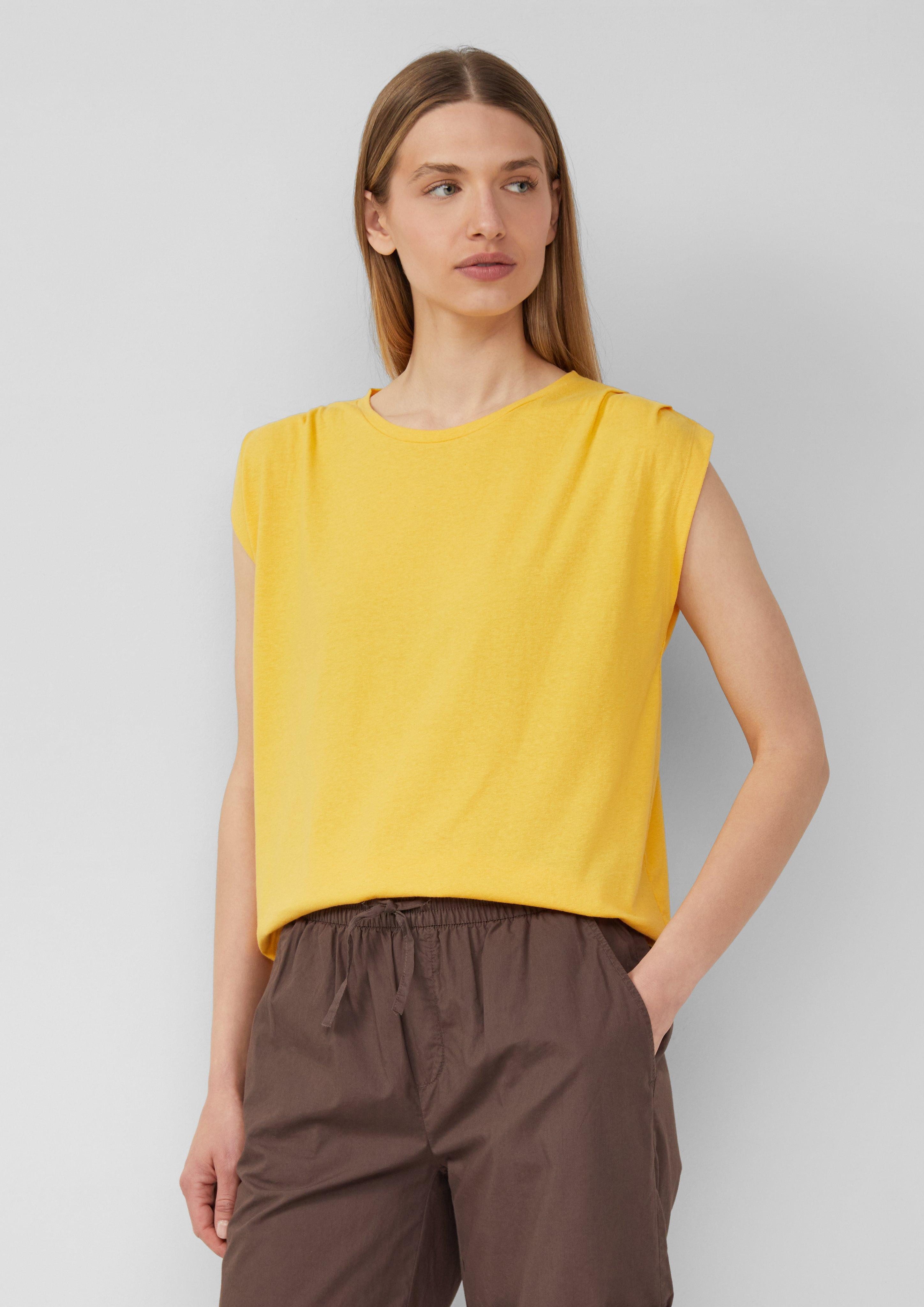 s.Oliver Shirttop Verkürztes T-Shirt mit Faltendetails günstig online kaufen