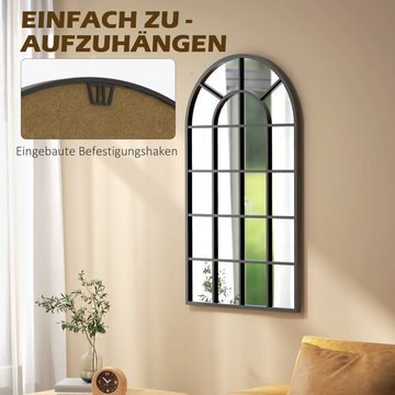 HOMCOM Wandspiegel Badspiegel, Bogenfenster-Spiegel (Fensteroptik, 1-St., Dekospiegel), Mit mehrschichtigem Design