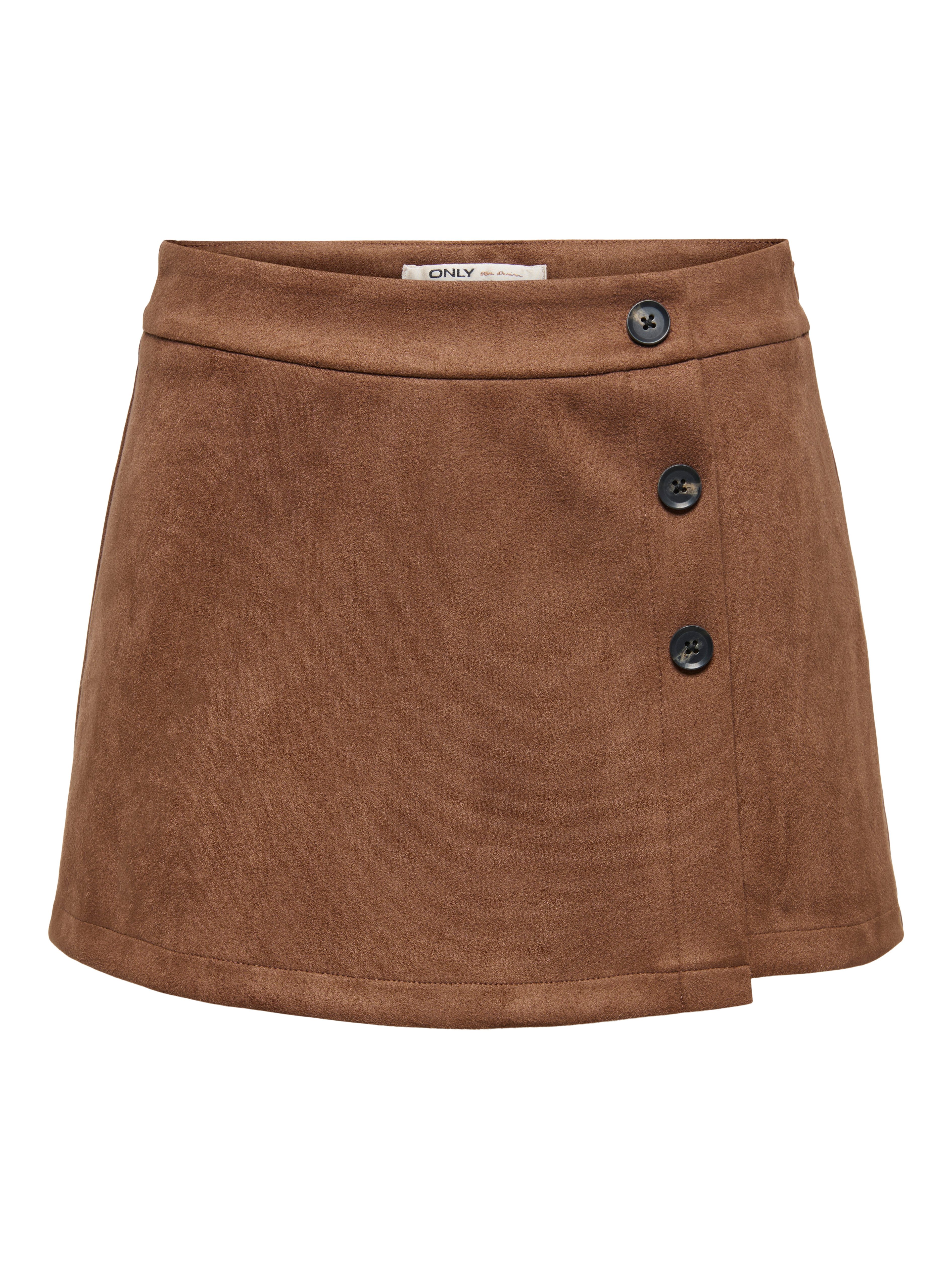 ONLY Hosenrock ONLADDI HW FAUX SUEDE SKORT CC PNT Materialmix mit Stretch, high waist
