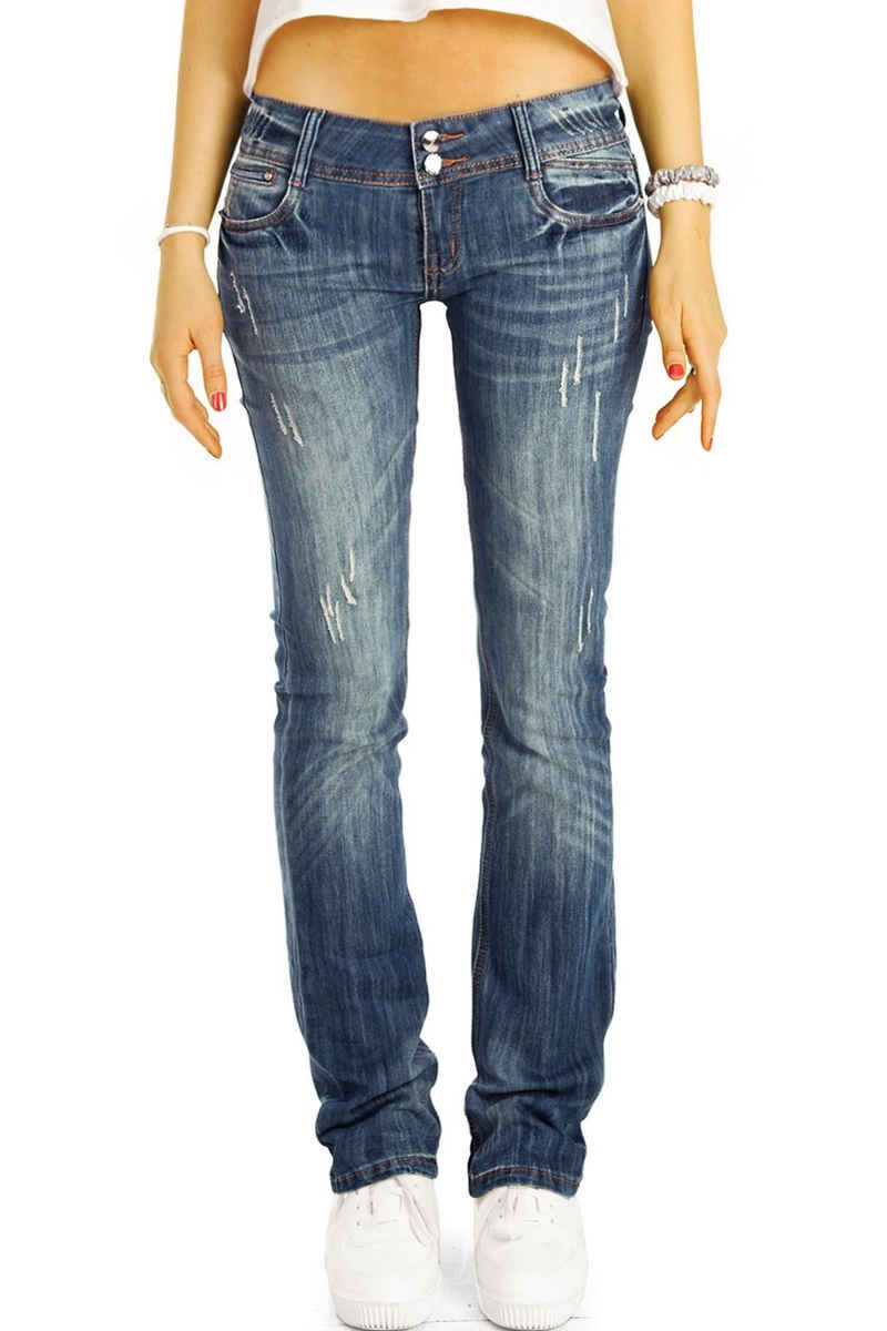 be styled Straight-Jeans low waist Damenjeans, gerade geschnittene Hüfthose j137p-straight 5-pocket