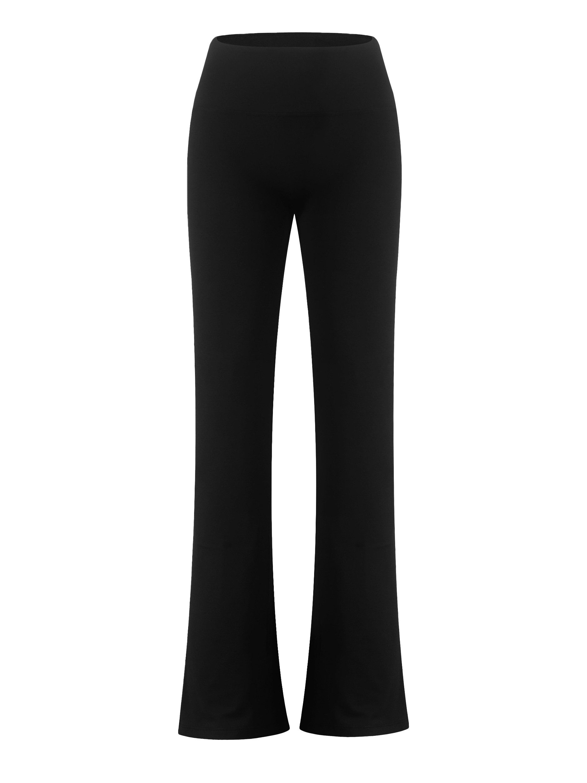 SASSYCLASSY Leggings High Waist Flare Leggings Damen mit Taillenbund Atmungsaktive Ausgestellte Sportleggings Flared Leo Print Schwarz