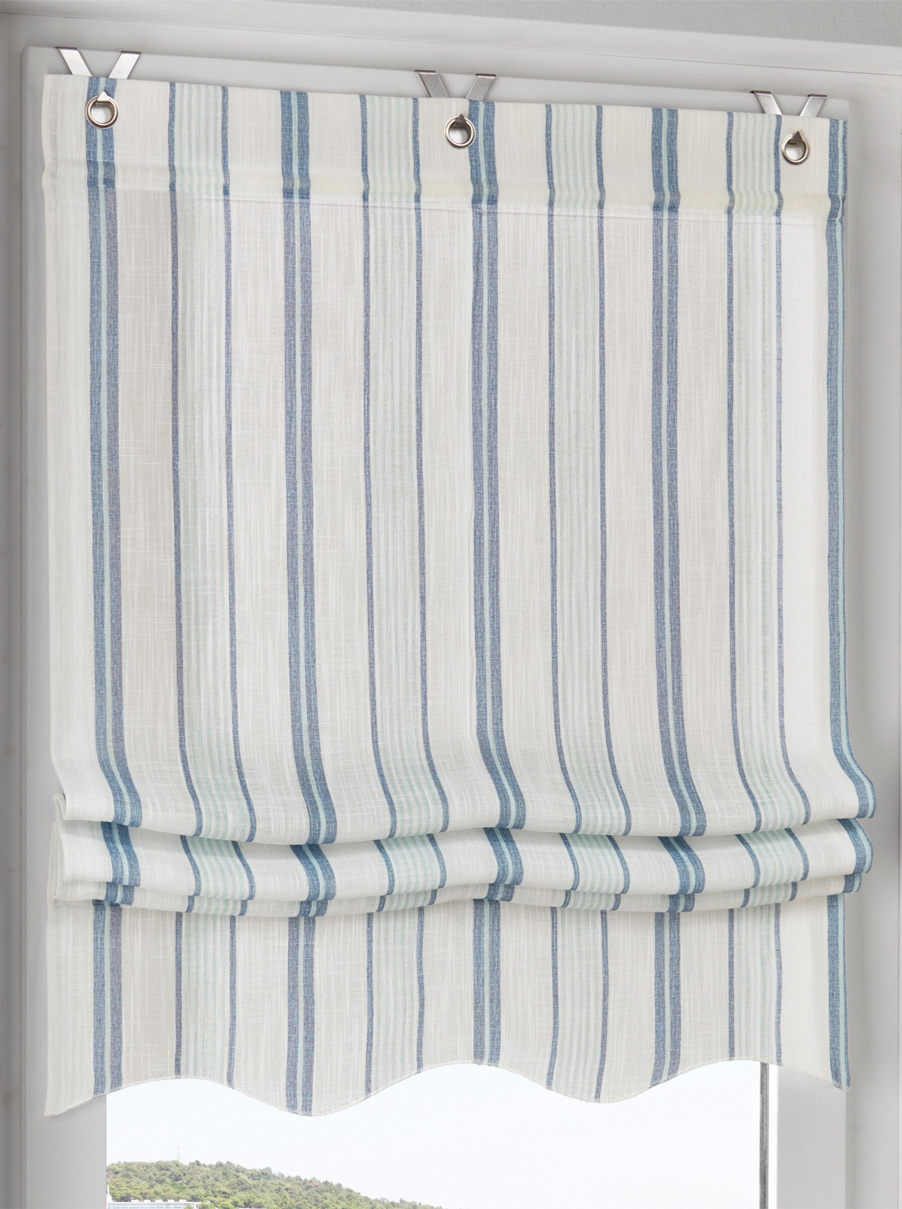 Rollo Raffrollo, heine, halbtransparent, Ösen mit Fensterhaken günstig online kaufen