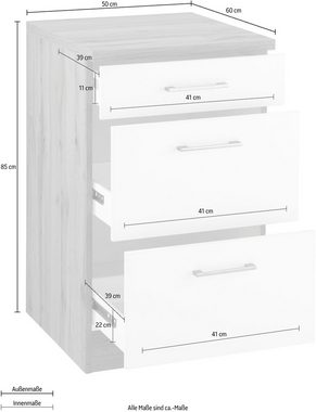 HELD MÖBEL Auszugsunterschrank Colmar 50 cm, mit Metallgriff, alles sofort greifbar dank zwei großer Auszüge