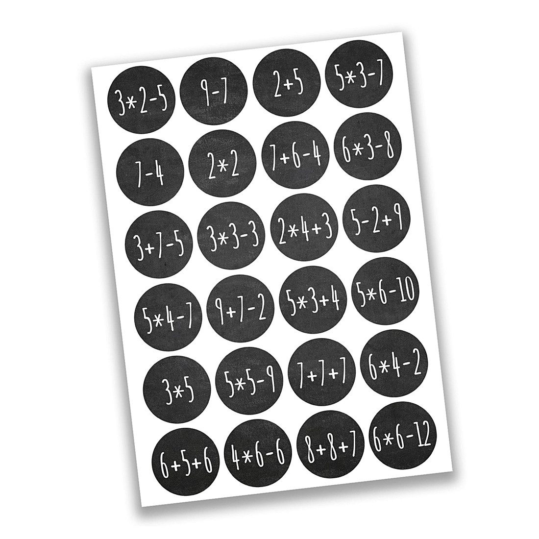 PAPIERDRACHEN DIY-Adventskalender 24 Zahlenaufkleber - Papier selbstklebend (24-tlg)
