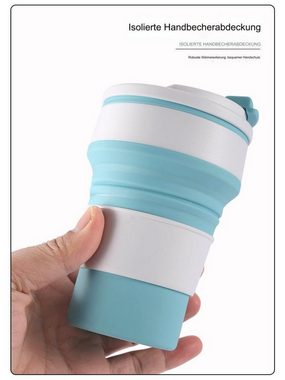 ousudela Coffee-to-go-Becher Multifunktionale Reise-Kaffeetasse aus Silikon faltbar