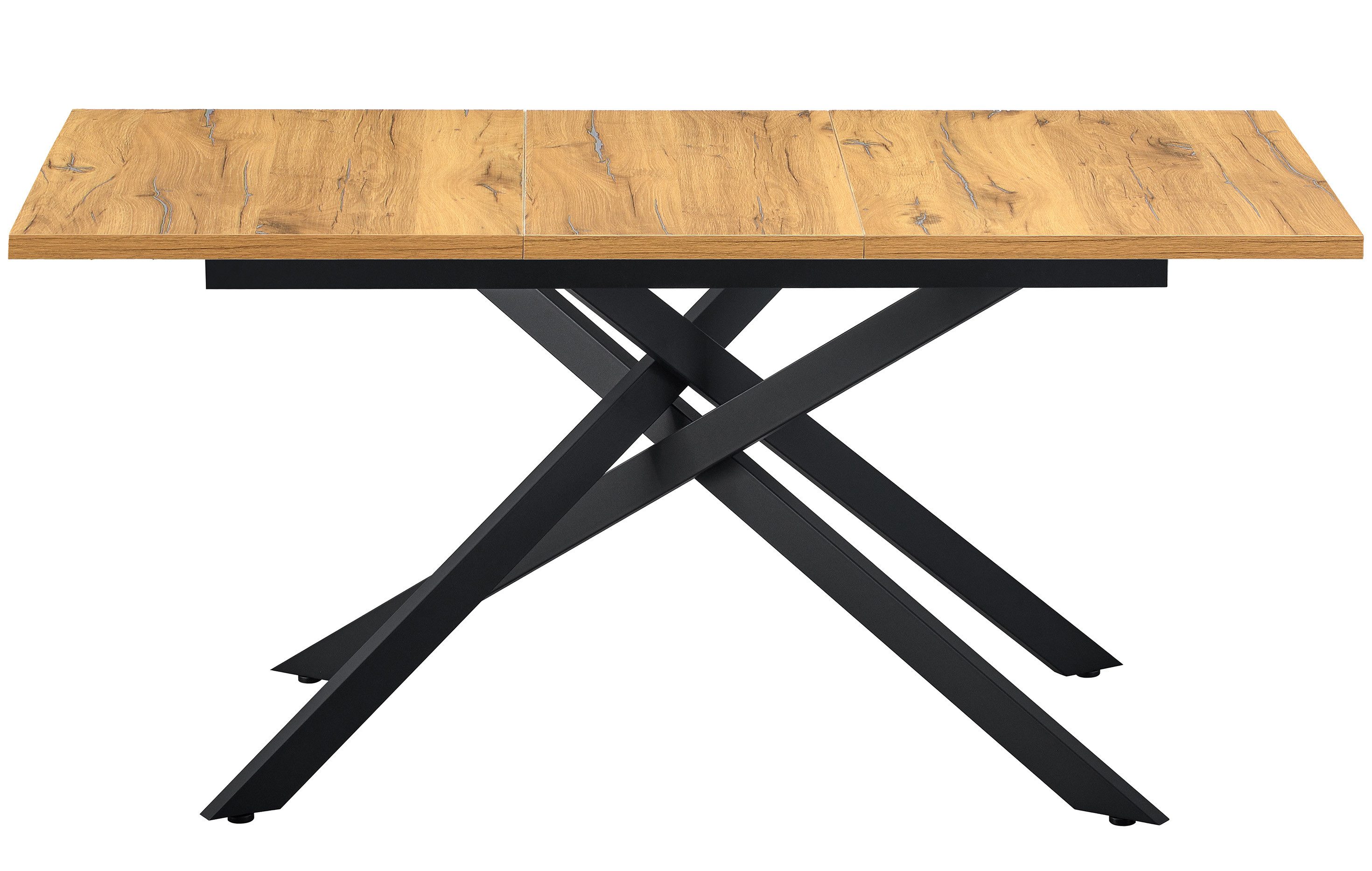 B&D home Esstisch LARS, Metallgestell schwarz oder weiß, ausziehbar 120-160cm, 4-6 Personen