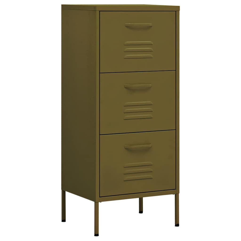 vidaXL Beistellschrank Beistellschrank Olivgrün 42,5x35x101,5 cm Stahl (1-St)